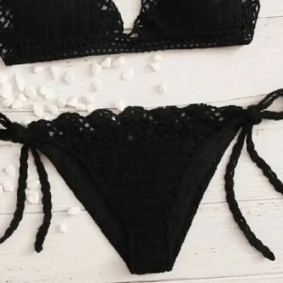 MAE large string bikini bottom black NWOT - Picture 7 of 7